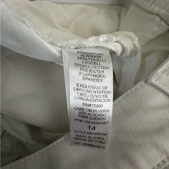 DEMOCRACY "Ab"solution® 5" Denim Shorts | Optic White‎ | Size 14 - Picture 4 of 7